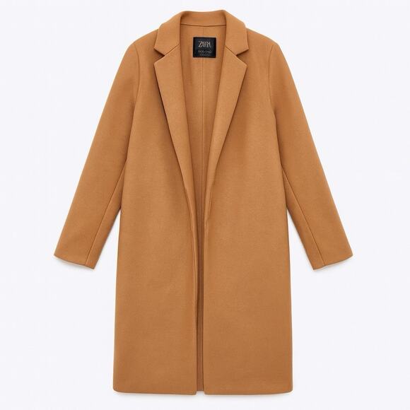 Zara Camel Coat – Classic Minimalist Wool‑Blend Straight Coat S - Quiet Luxury - Picture 1 of 9